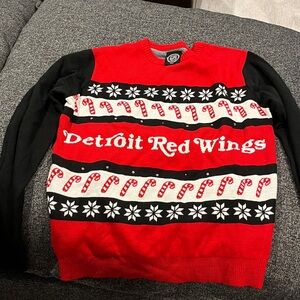 NHL Detroit Red Wings Red and Black Crewneck Sweater